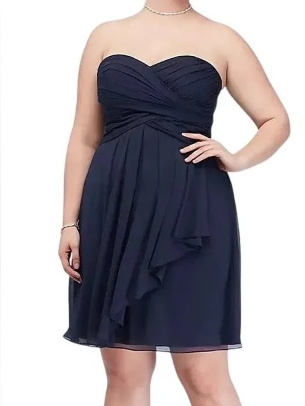 Strapless Dress Navy sz 16 Plus-Size Cocktail Dress David’s Bridal